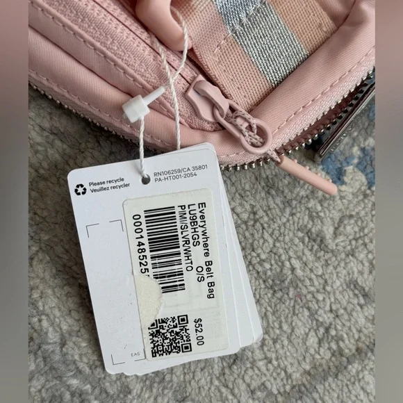 Everywhere Belt Bag 1L Wordmark Pink Mist/Silver/White Opal (NWT) - Picture 10 of 10